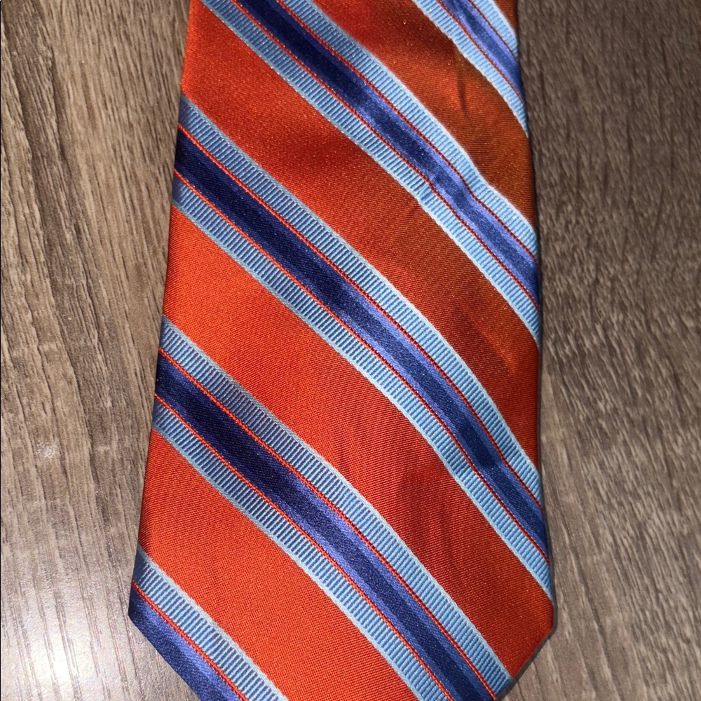 John W. Nordstrom Vibrant Orange and Blue Striped Tie
